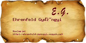 Ehrenfeld Gyöngyi névjegykártya